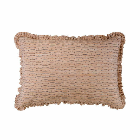 Frilled silk Japanese cushion