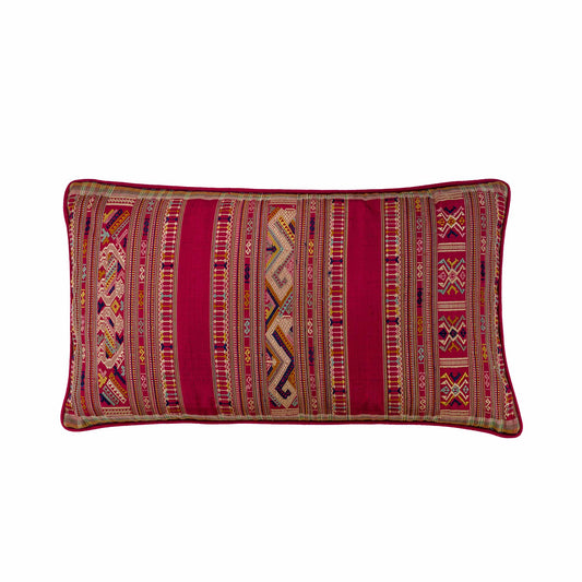 Handwoven Lao silk cushion A