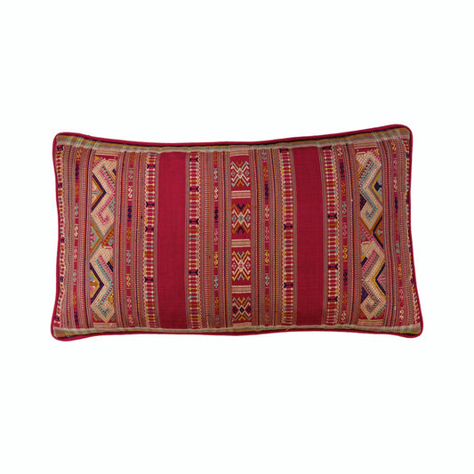 Handwoven Lao silk cushion C